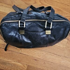 HOBO The Original Black Leather Shoulder Bag Slouchy Hobo Purse Vintage